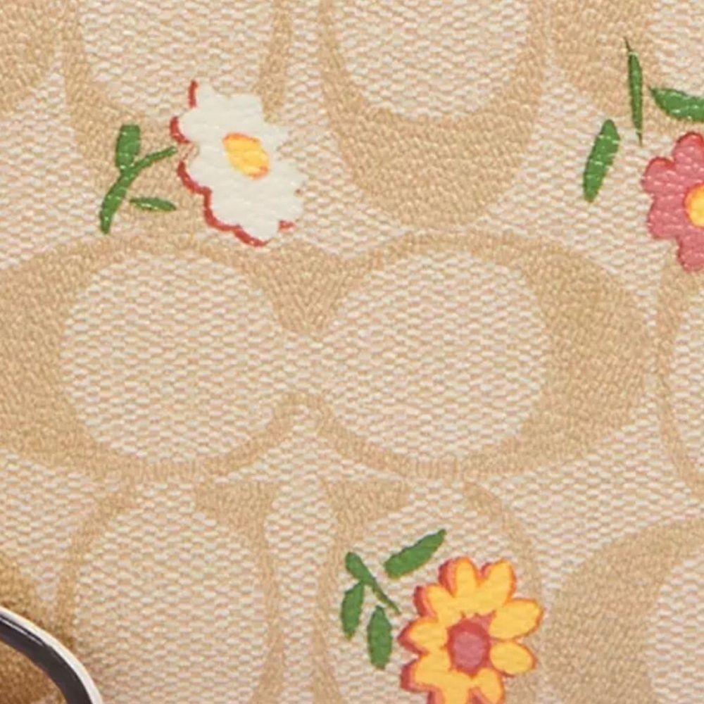Coach Corner Zip Wristlet in signature coated canvas with ditsy floral print NWT - Picture 3 of 8
